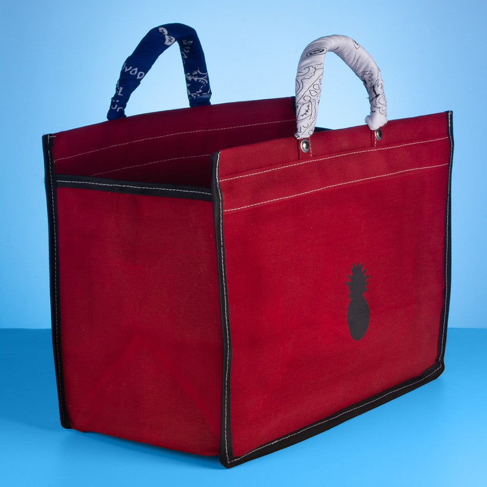SACOLA DE LONA COM BANDANAS - VERMELHO