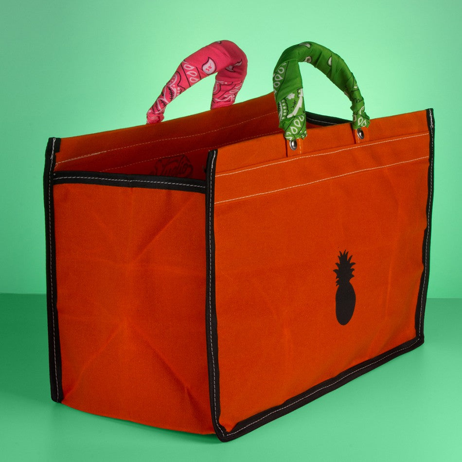 SACOLA DE LONA COM BANDANAS - LARANJA