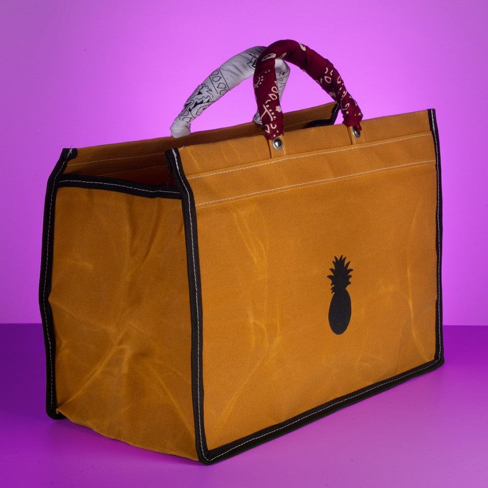 SACOLA DE LONA COM BANDANAS - MOSTARDA