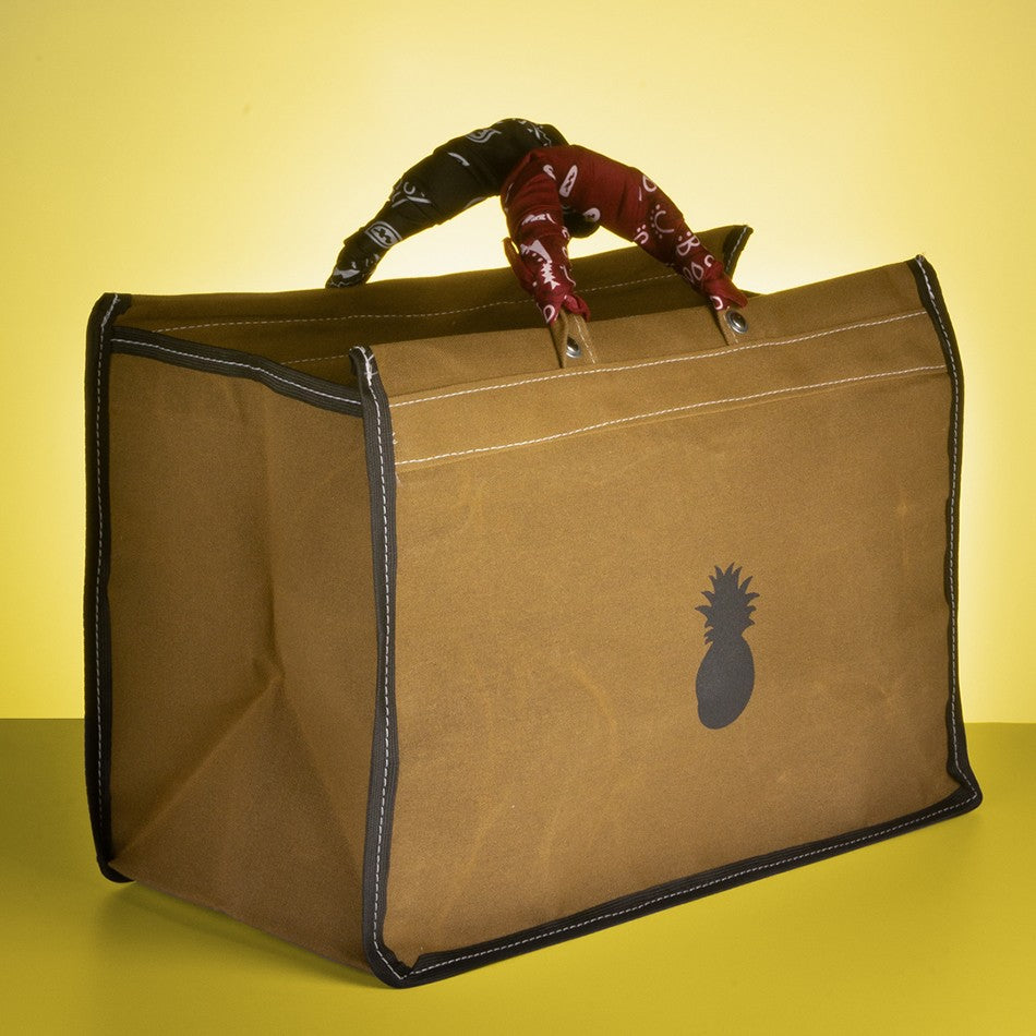 SACOLA DE LONA COM BANDANAS - CAQUI