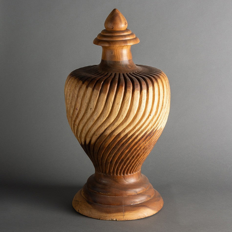 ESCULTURA ÂNFORA DE MADEIRA