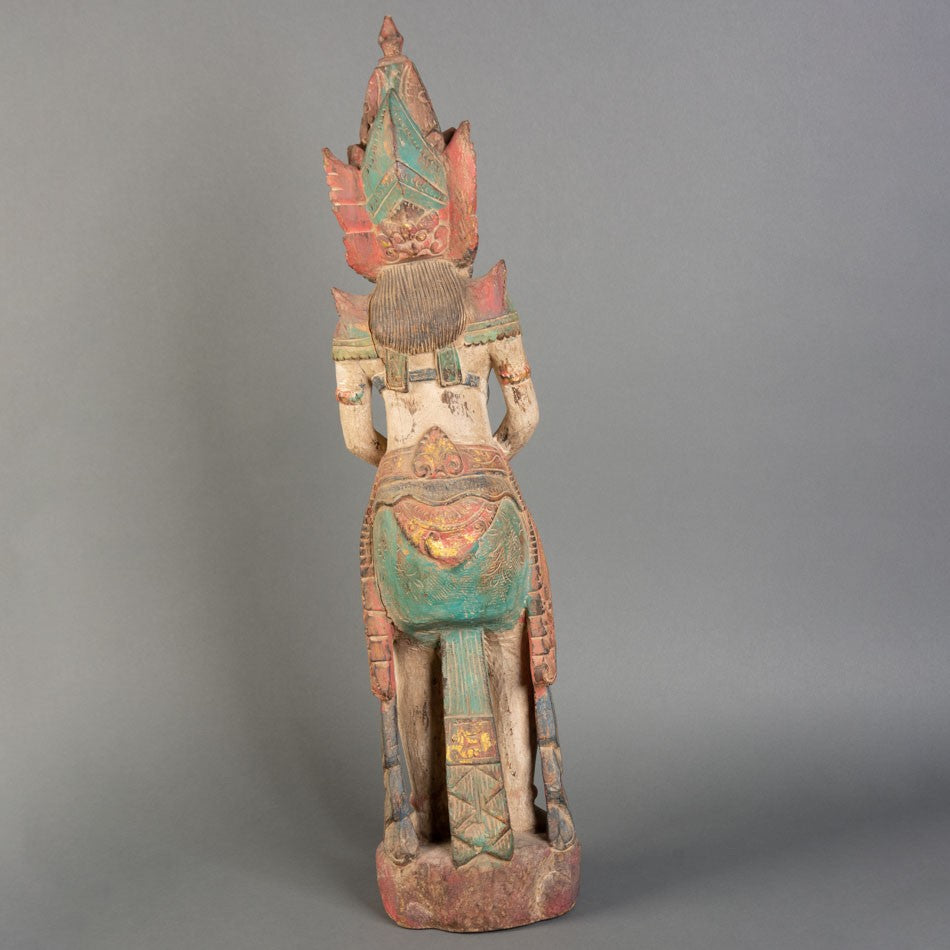 ESCULTURA GUERREIRO DE MADEIRA