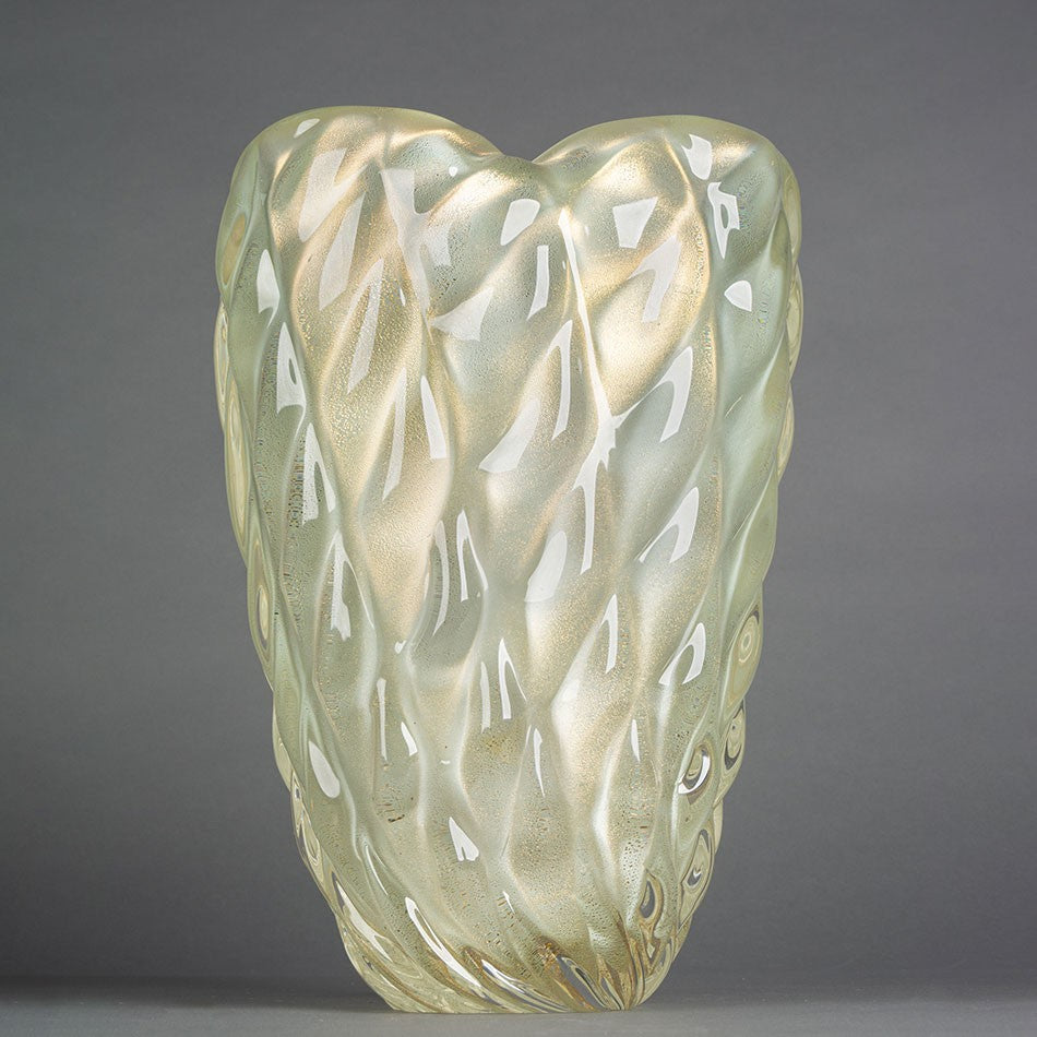 VASO MURANO PISTACHE PASTEL COM OURO 24K