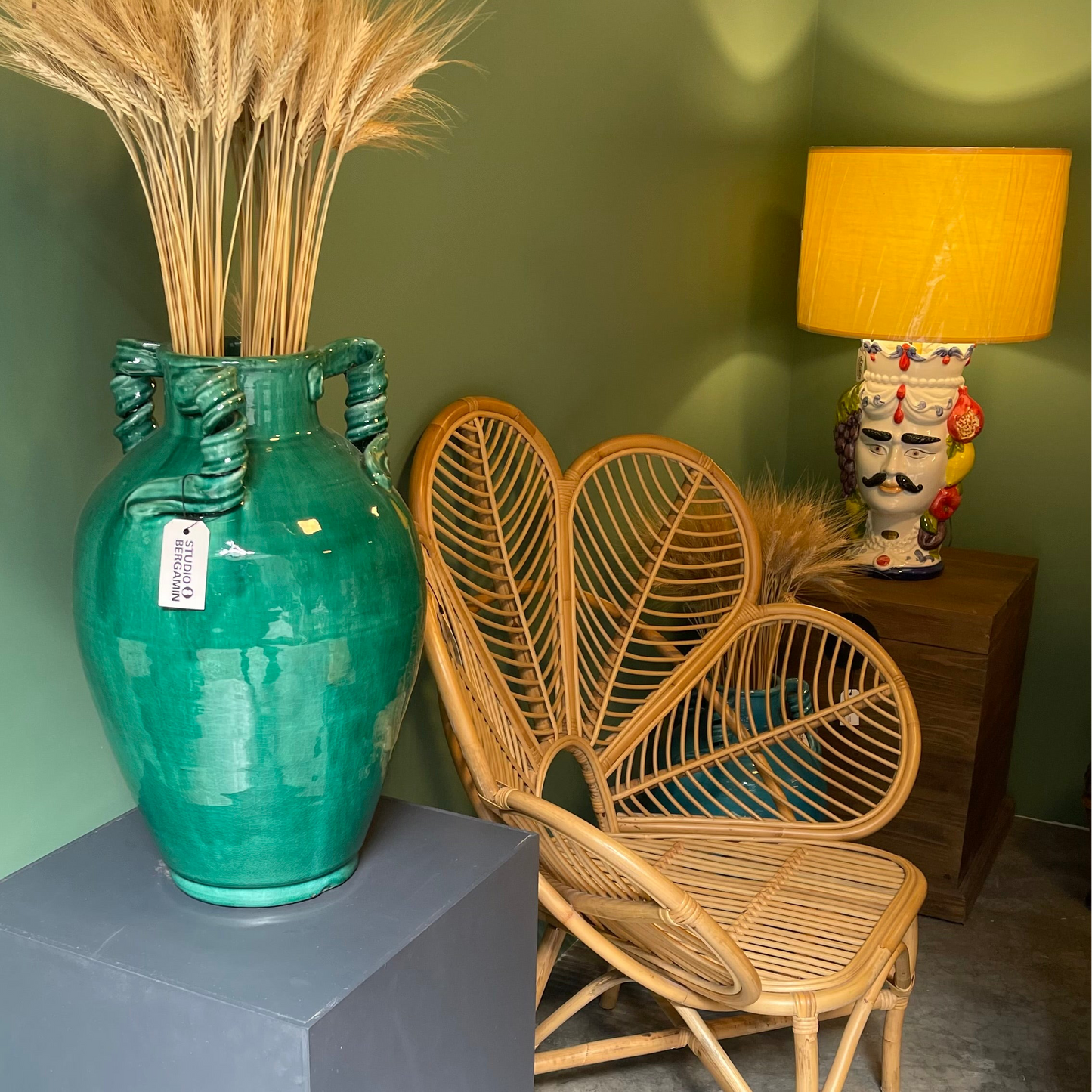 BASE DE ABAJUR TESTA DI MORO AZUL