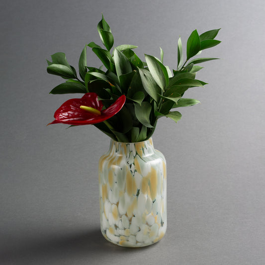 VASO VETRO PINCELADO BEGE