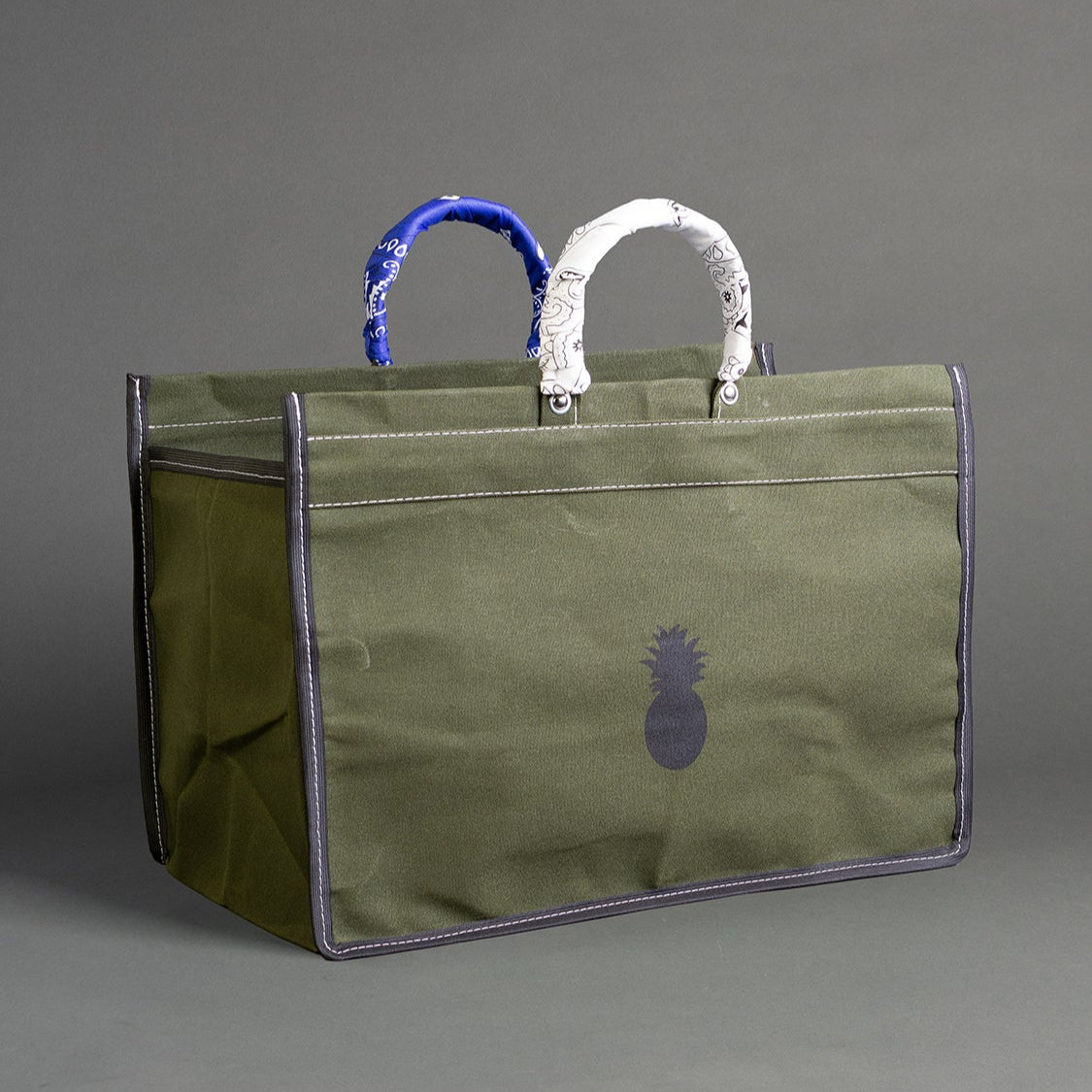 SACOLA DE LONA COM BANDANAS - VERDE MUSGO