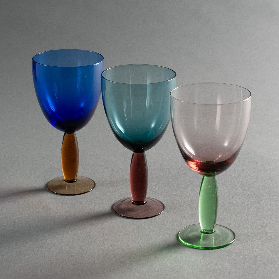 TAÇA VETRO BLU E GIALLO