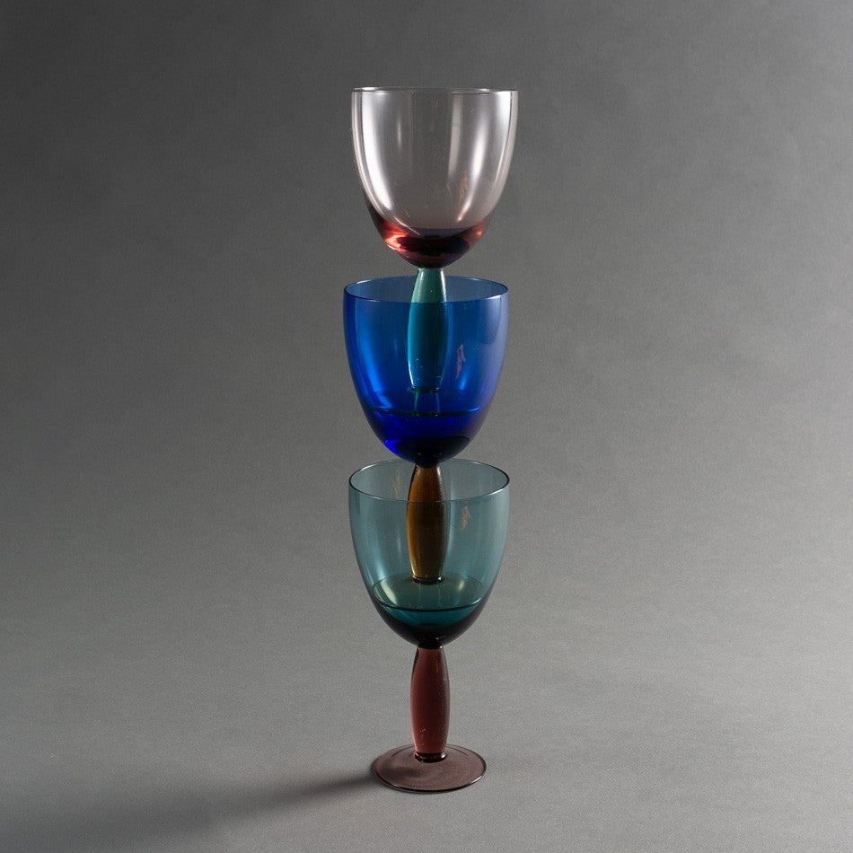 TAÇA VETRO BLU E GIALLO