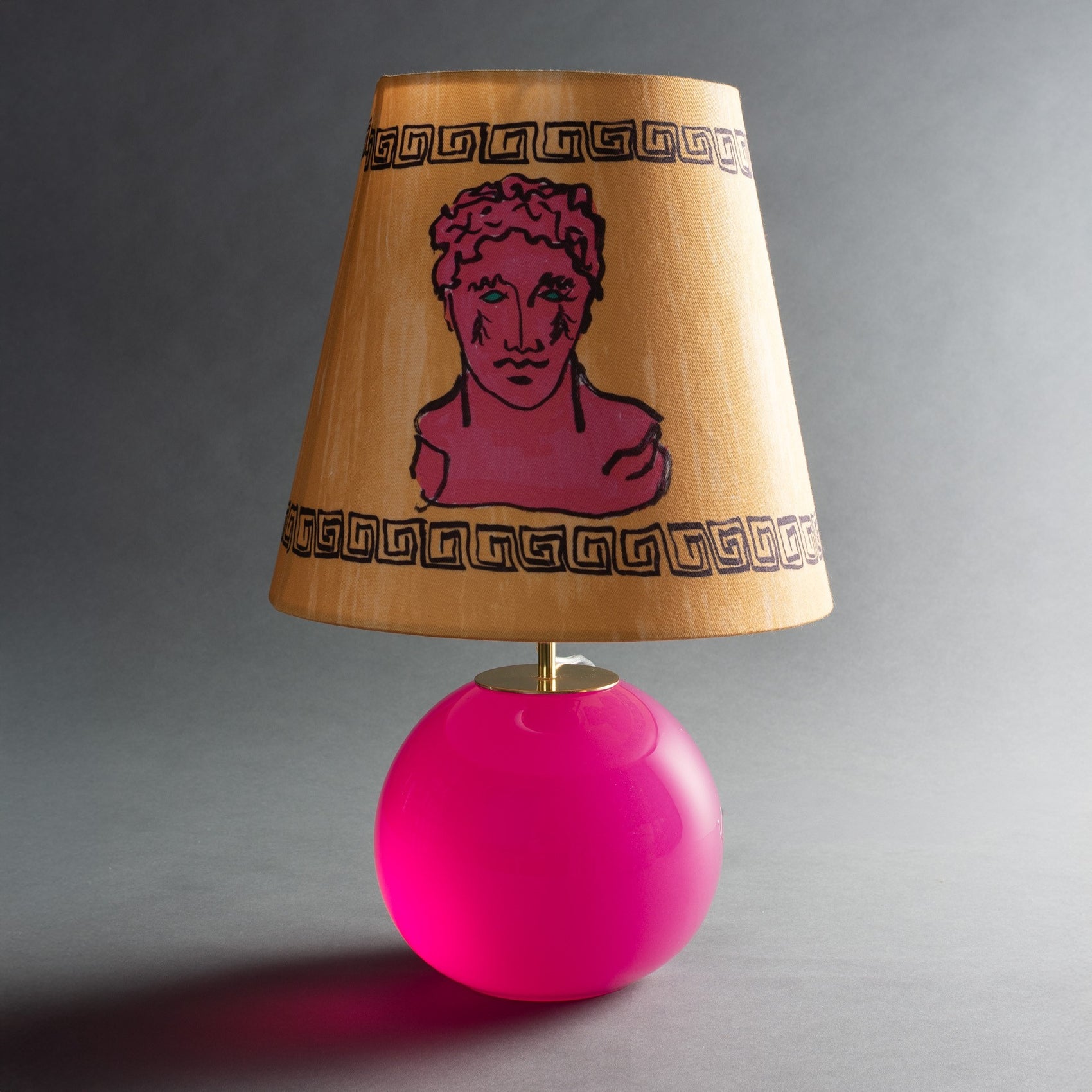BASE ABAJUR BOLA COLORE M - ROSA (SEM CÚPULA)