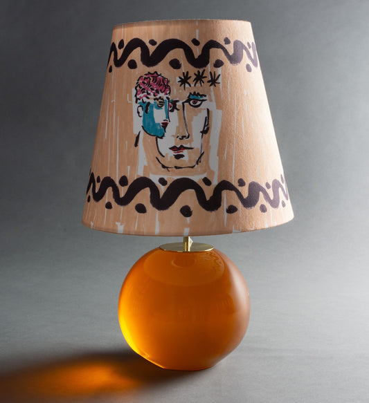 BASE ABAJUR BOLA COLORE M - LARANJA (SEM CÚPULA)