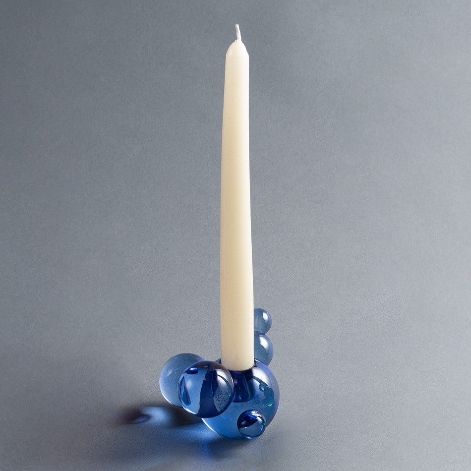 CASTIÇAL BOLAS VETRO AZUL