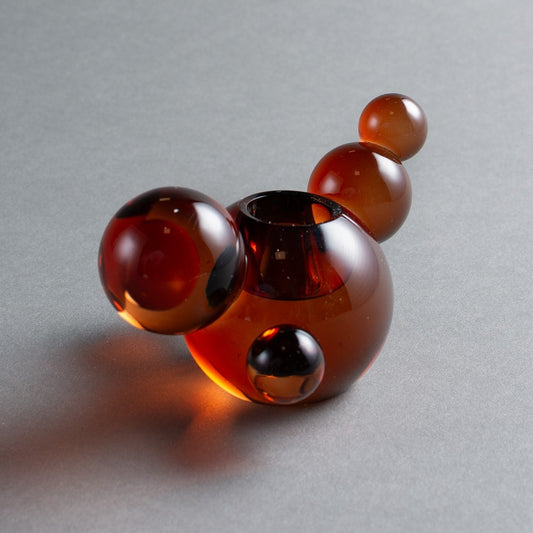 CASTIÇAL BOLAS VETRO ÂMBAR