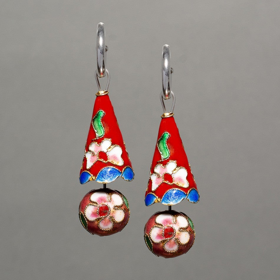 BRINCO CLOISONNÉ CONO ROSSO