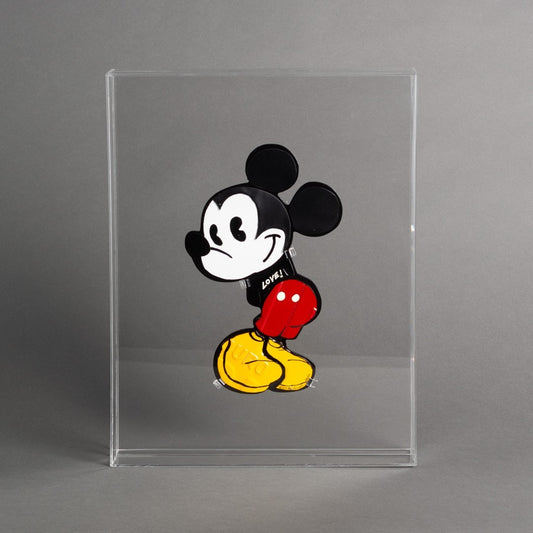 ESCULTURA MICKEY NA CAIXA DE ACRÍLICO - LOVE