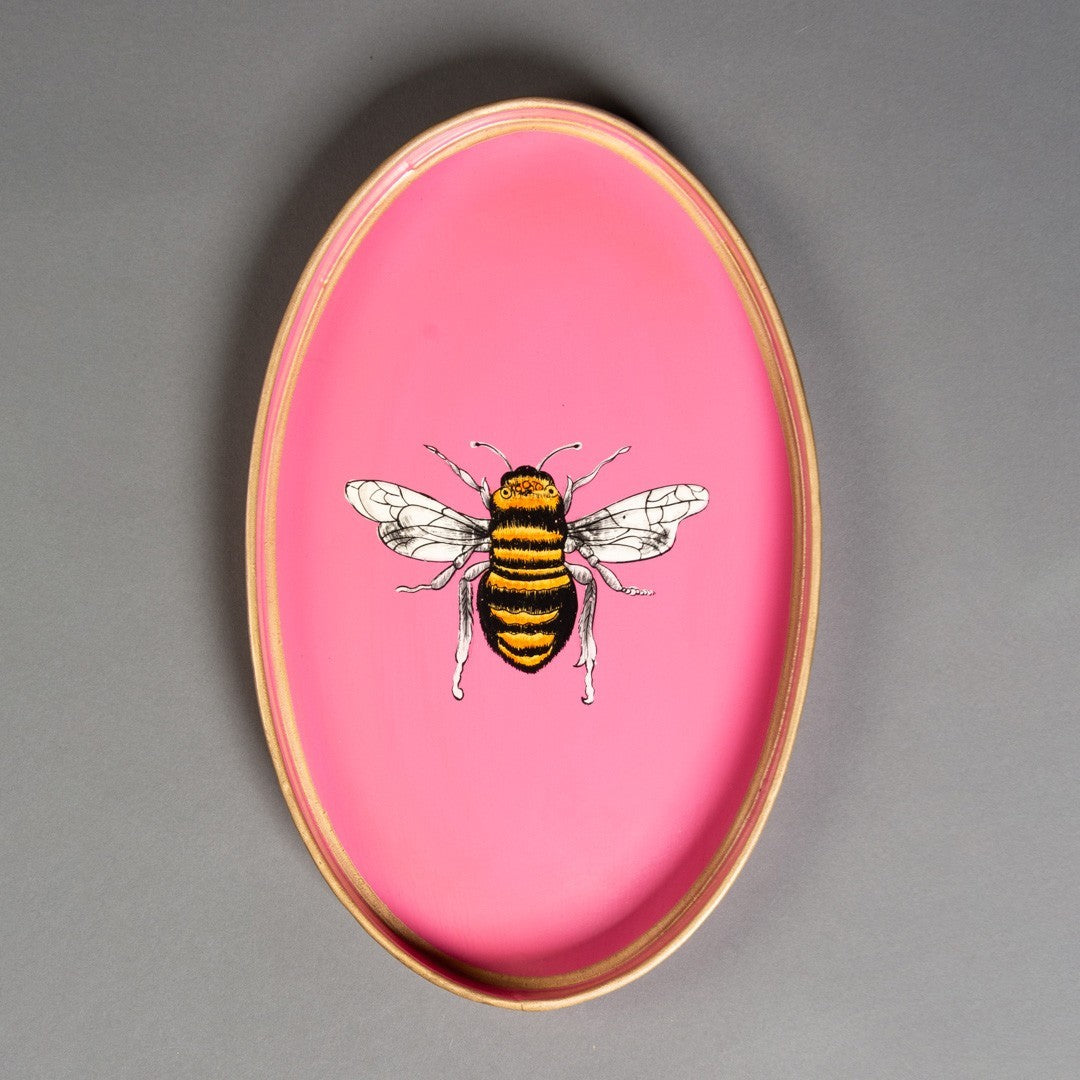 BANDEJA METAL ABELHA PINK