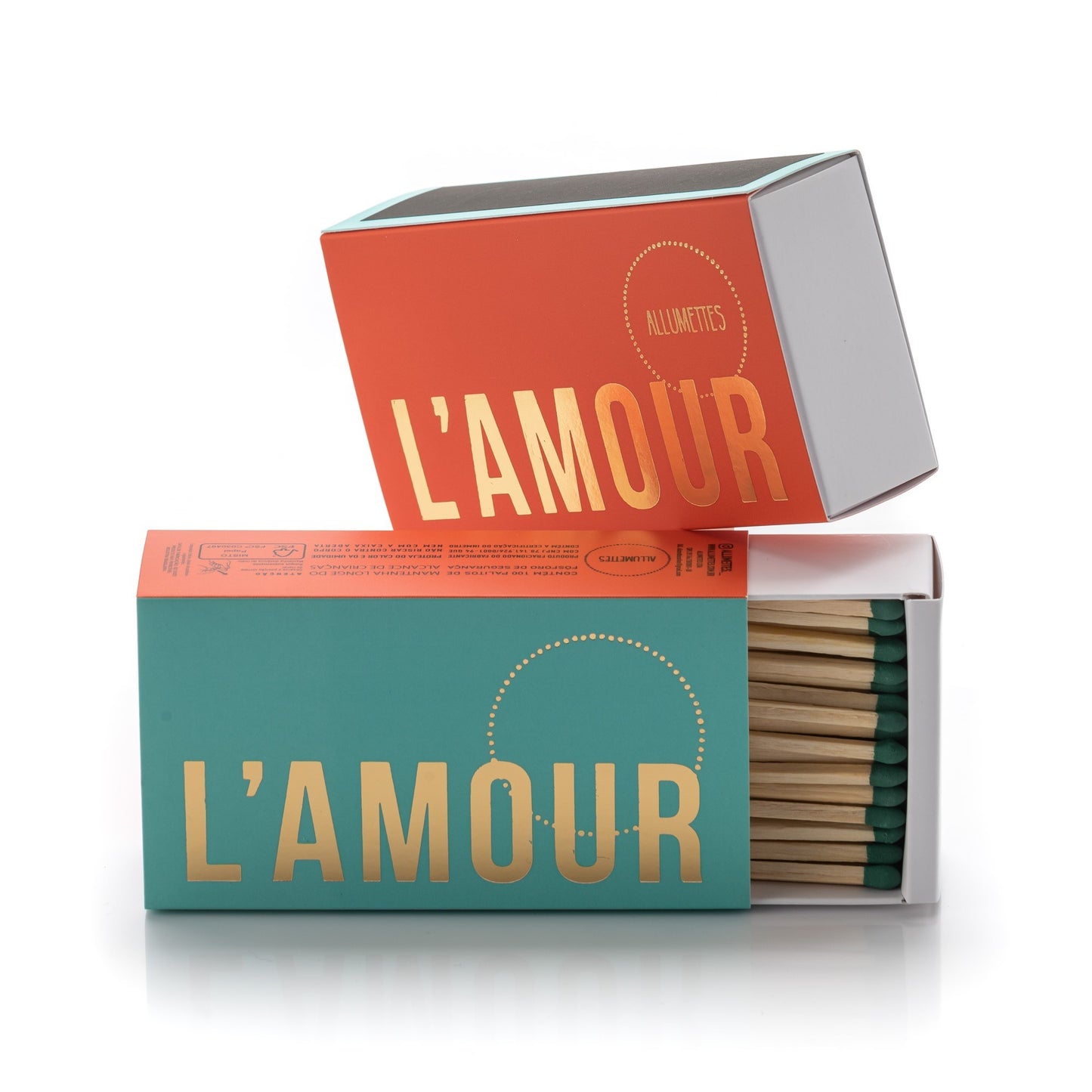 CAIXA DE FÓSFORO L´AMOUR VERT BRICK GOLD