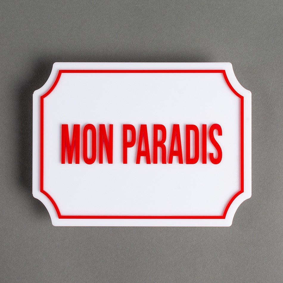 PLACA ACRÍLICO MON PARADIS