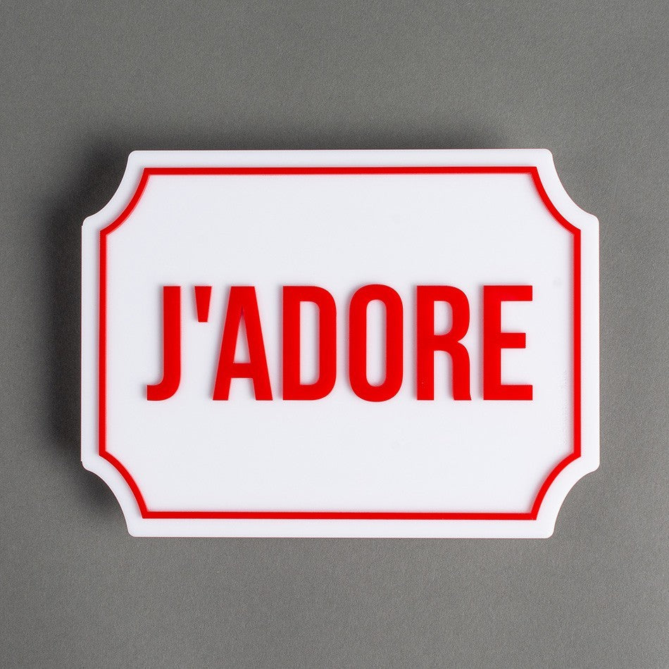 PLACA ACRÍLICO - J'ADORE