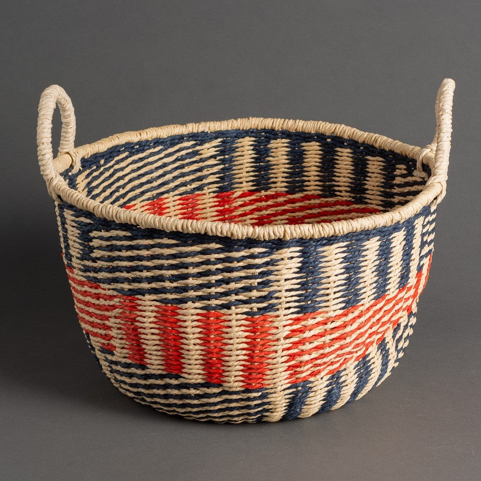 CESTO RATTAN NERO E ROSSO