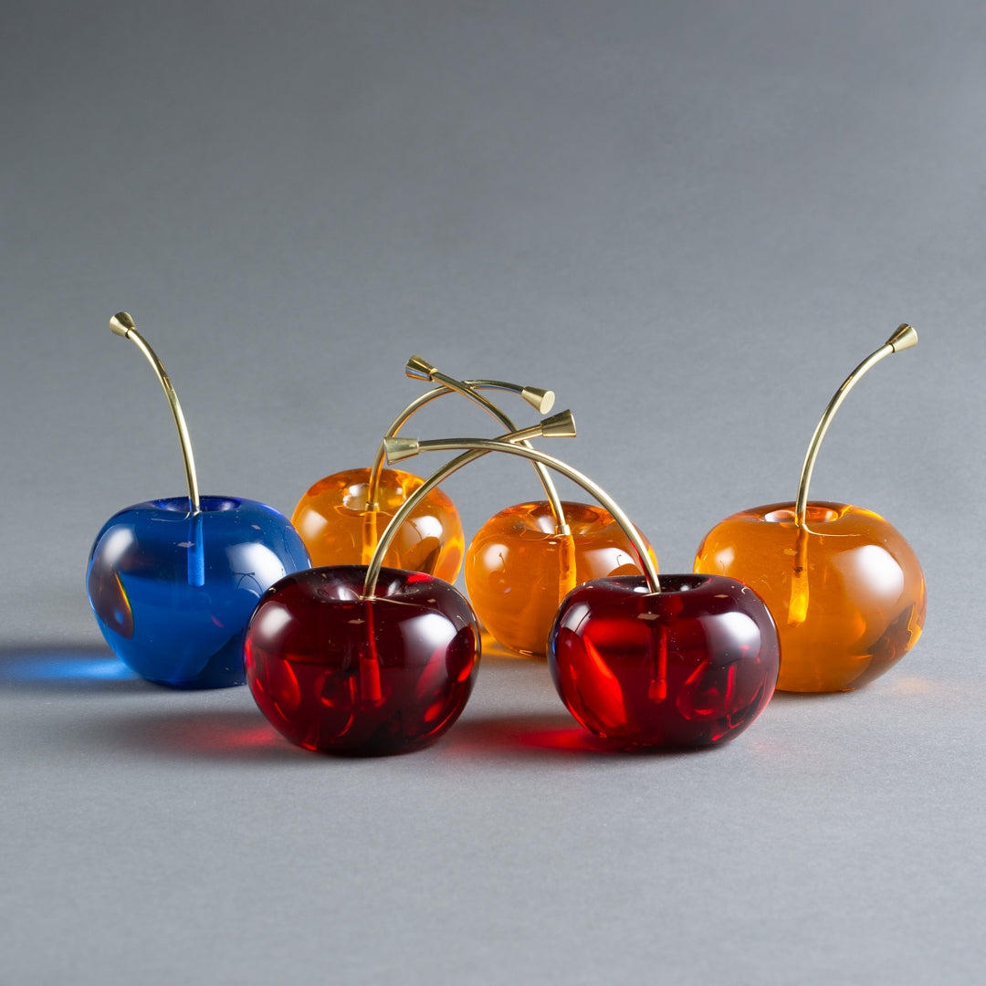 ESCULTURA  DUO CEREJAS DECOR VERMELHO