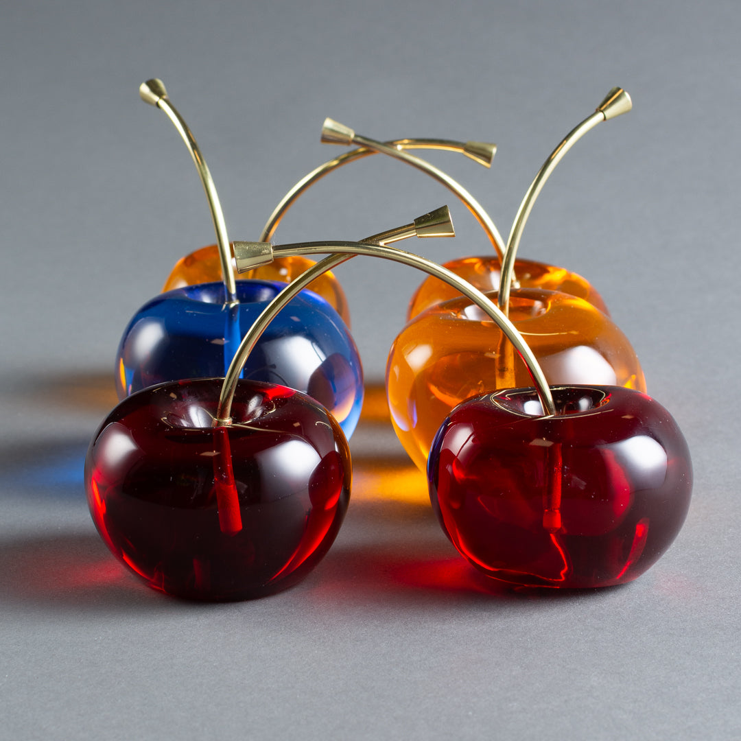 ESCULTURA  DUO CEREJAS DECOR VERMELHO