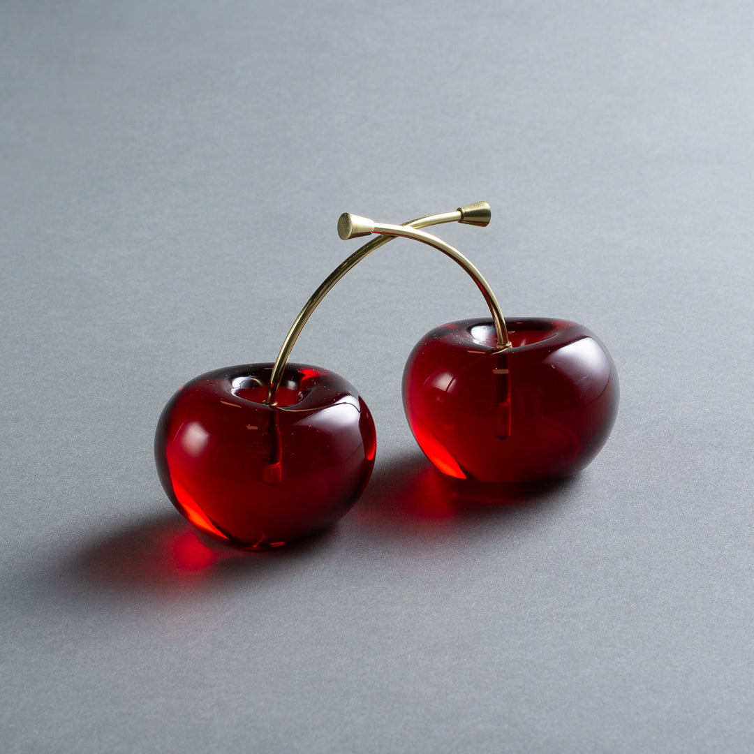 ESCULTURA  DUO CEREJAS DECOR VERMELHO
