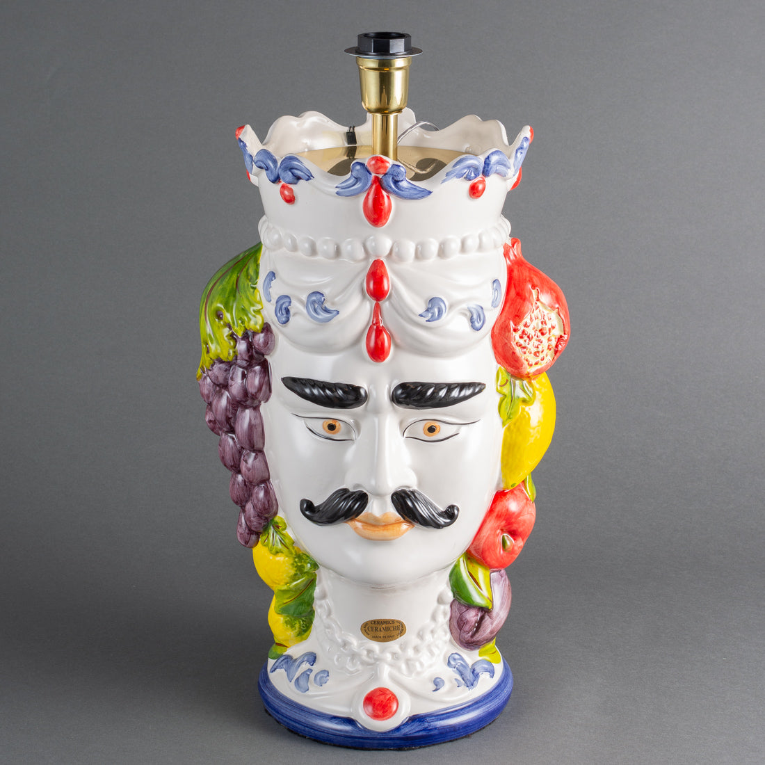 BASE DE ABAJUR TESTA DI MORO AZUL