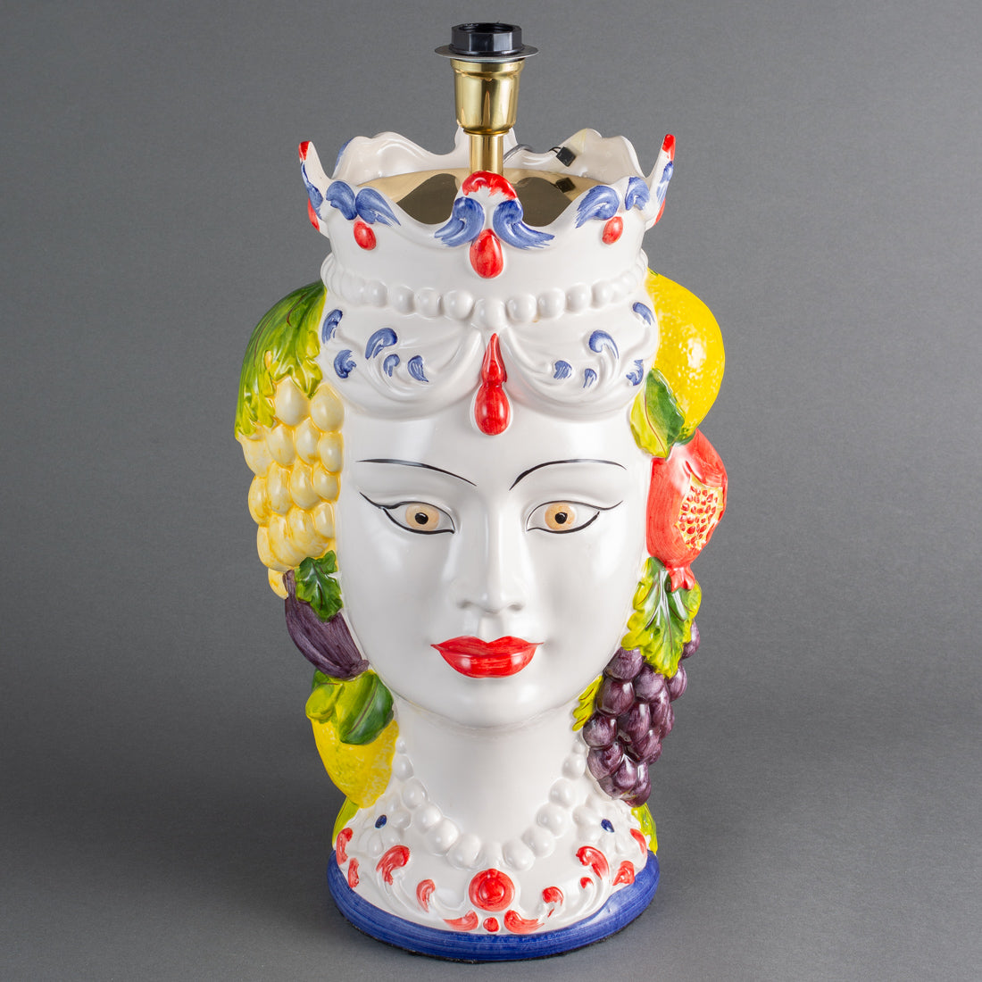 BASE DE ABAJUR TESTA DI MORO AZUL