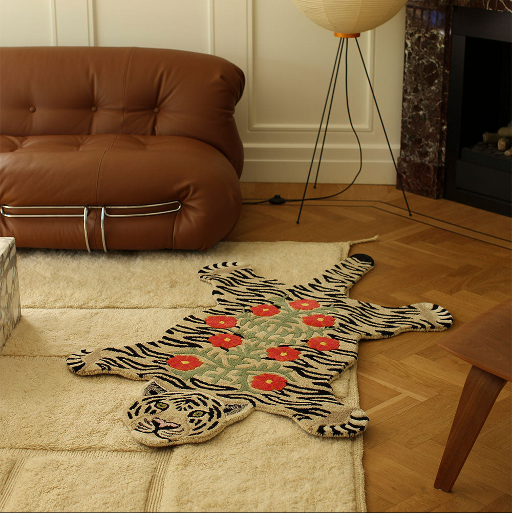 TAPETE IMP TIGRE FLORAL LARGE