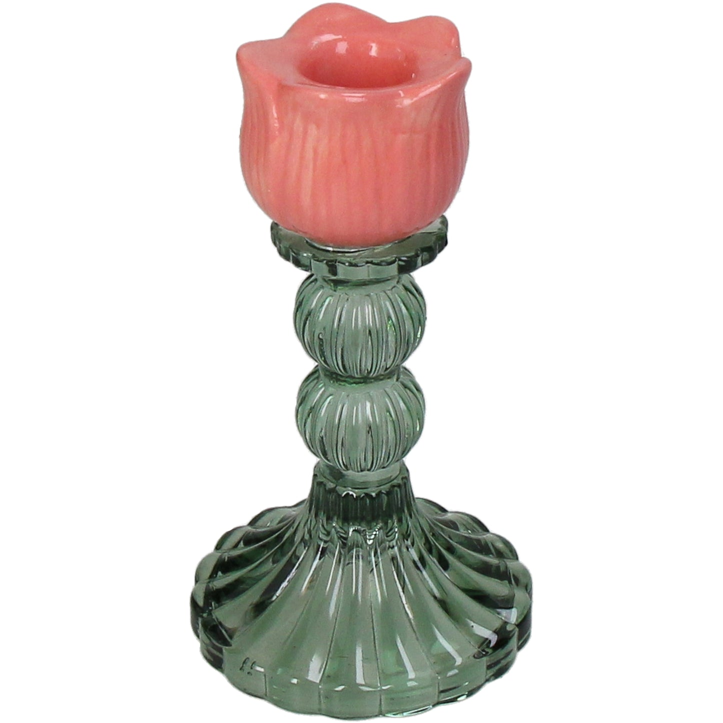 CASTIÇAL VETRO TULIPA ROSA