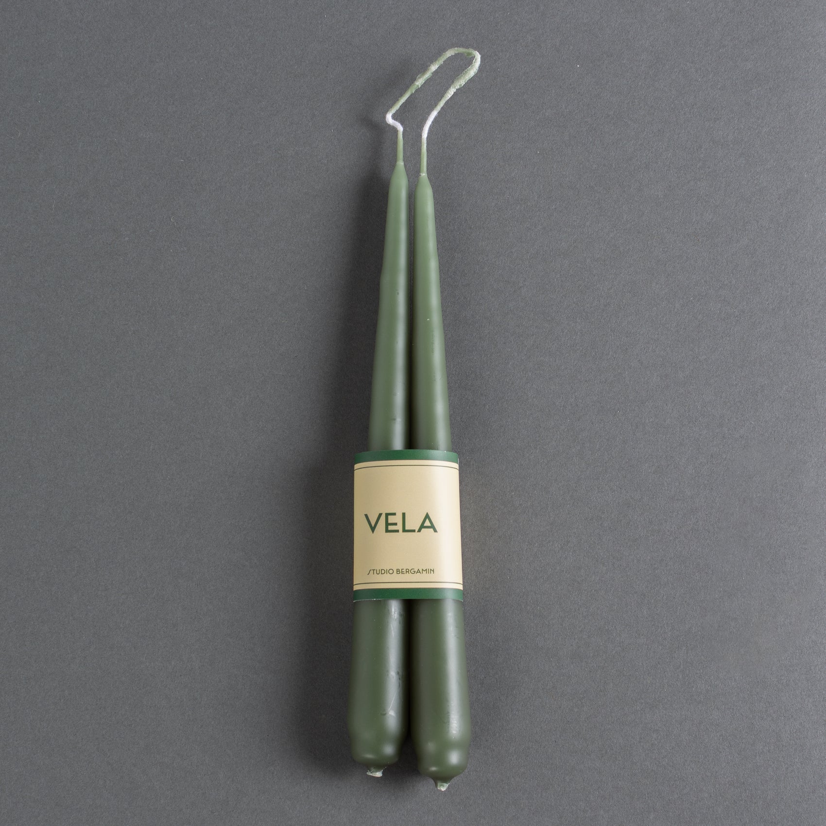 VELA BASTÃO PAR VERDE FOLHA