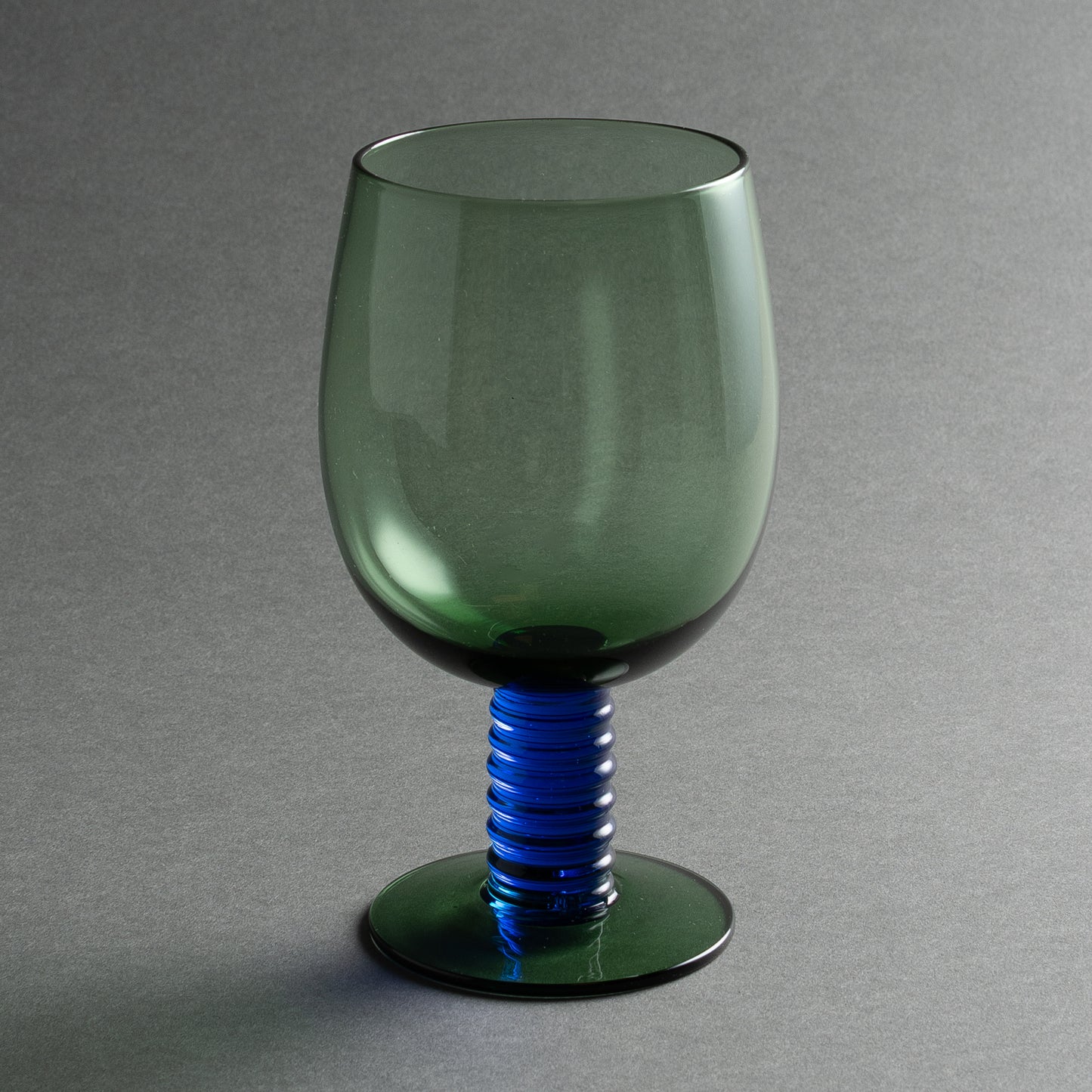 TACAS EM VIDRO ESPIRAL VERDE E AZUL
