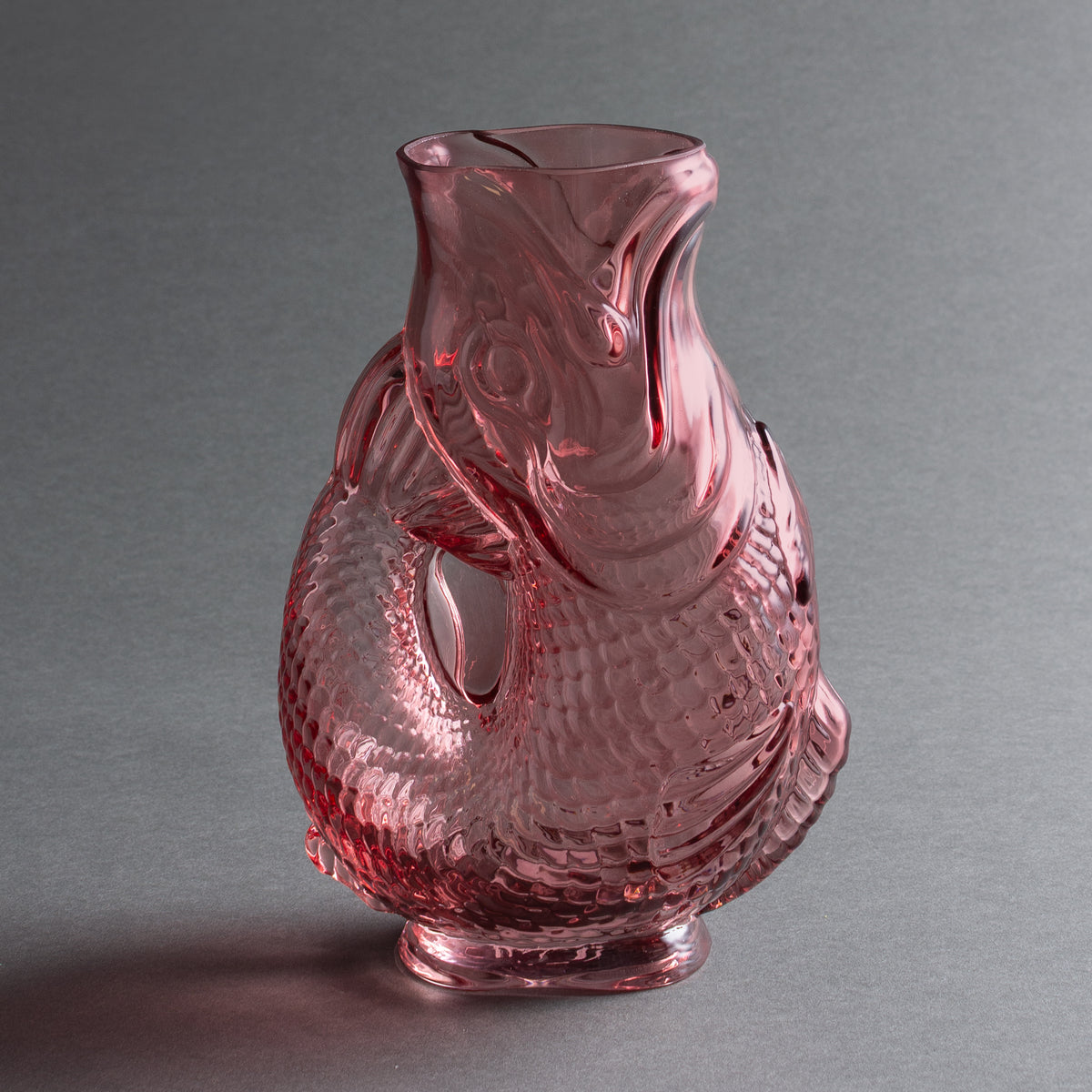 VASO PESCE VETRO ROSA