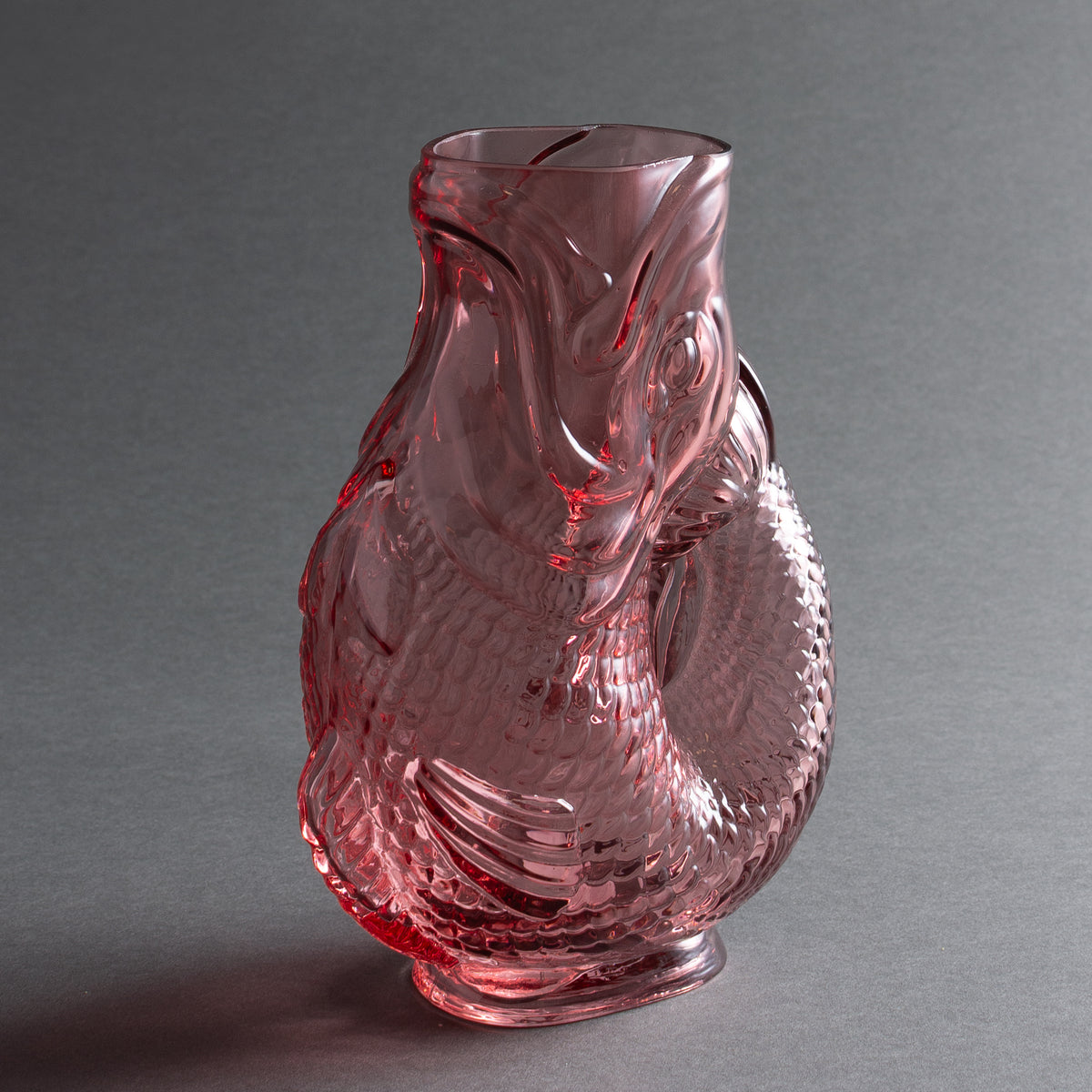 VASO PESCE VETRO ROSA