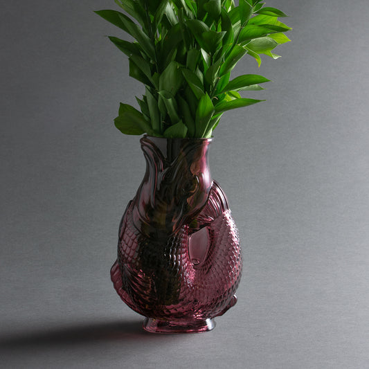VASO PESCE VETRO LILLA