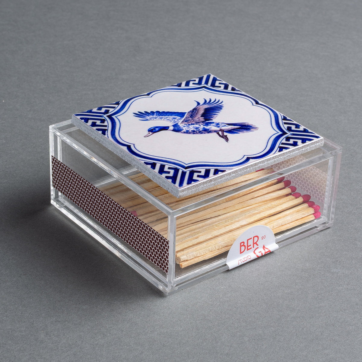 CAIXA DE FÓSFORO ACRILICO  - PATO BLU
