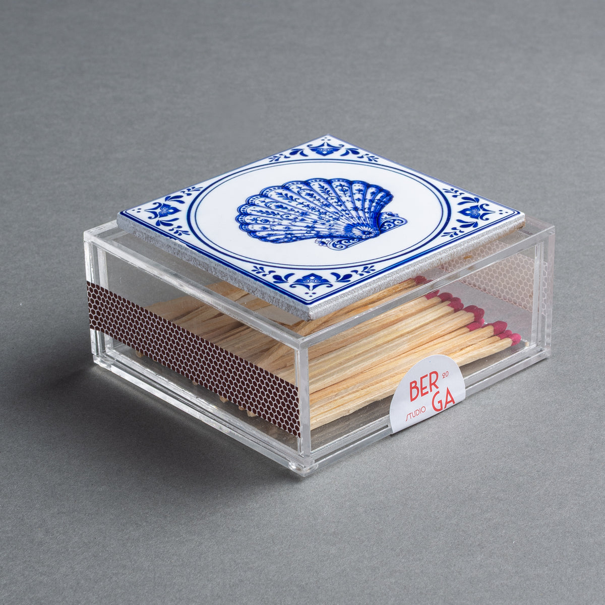 CAIXA DE FÓSFORO ACRILICO  - CONCHA BLU