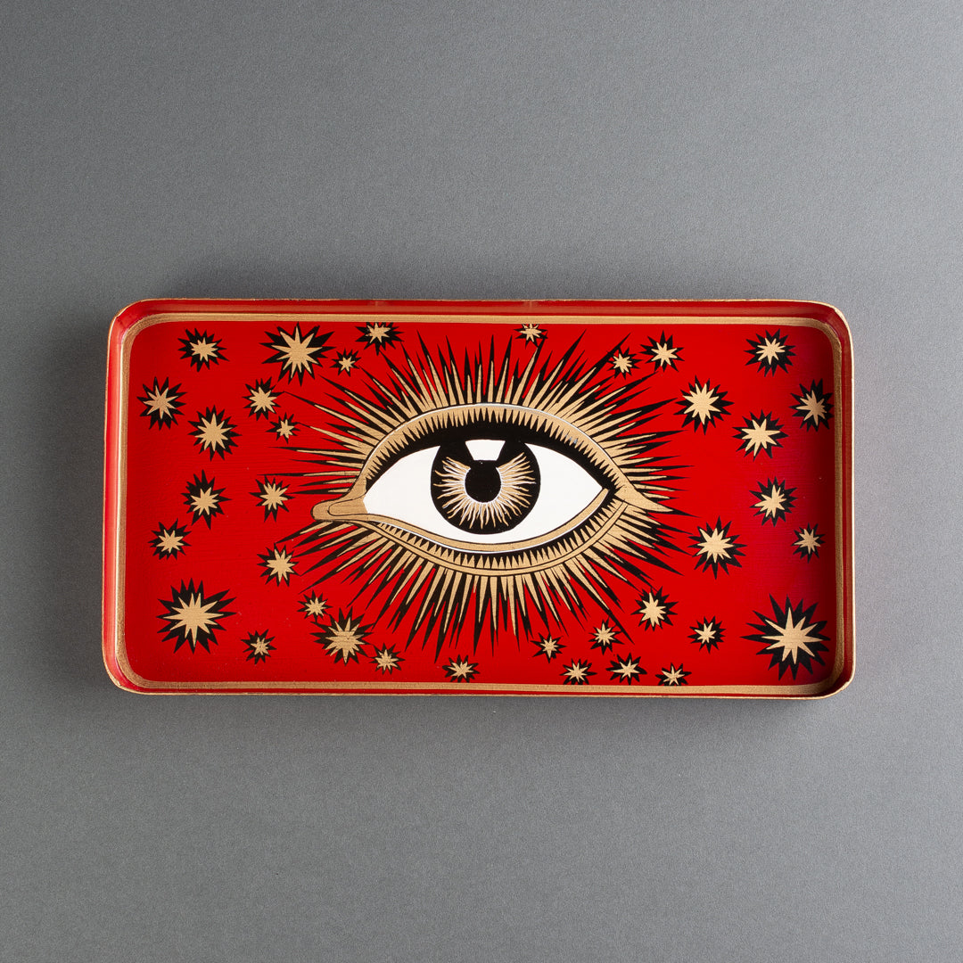 BANDEJA METAL OCCHIO ROSSO