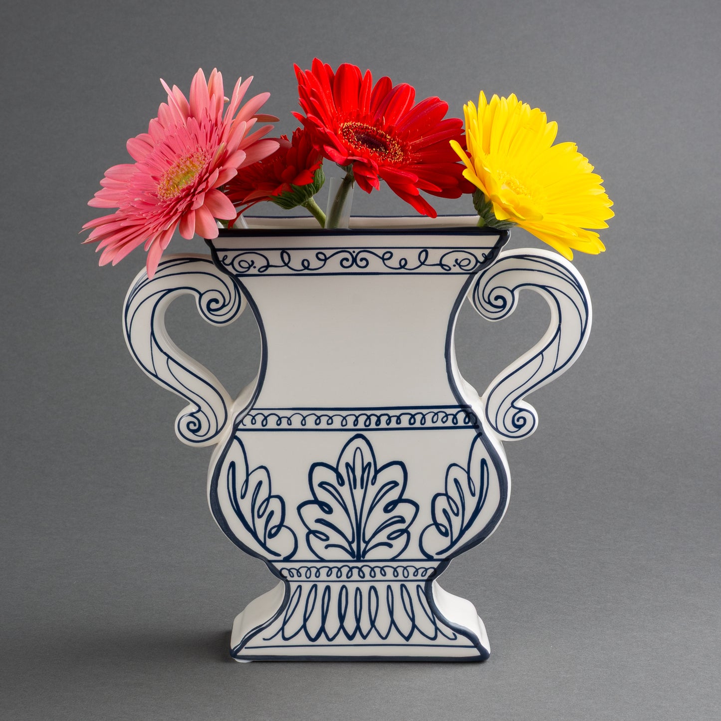 VASO ÂNFORA BIANCO E BLU