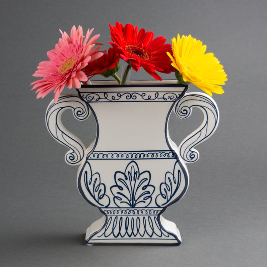 VASO ÂNFORA BIANCO E BLU