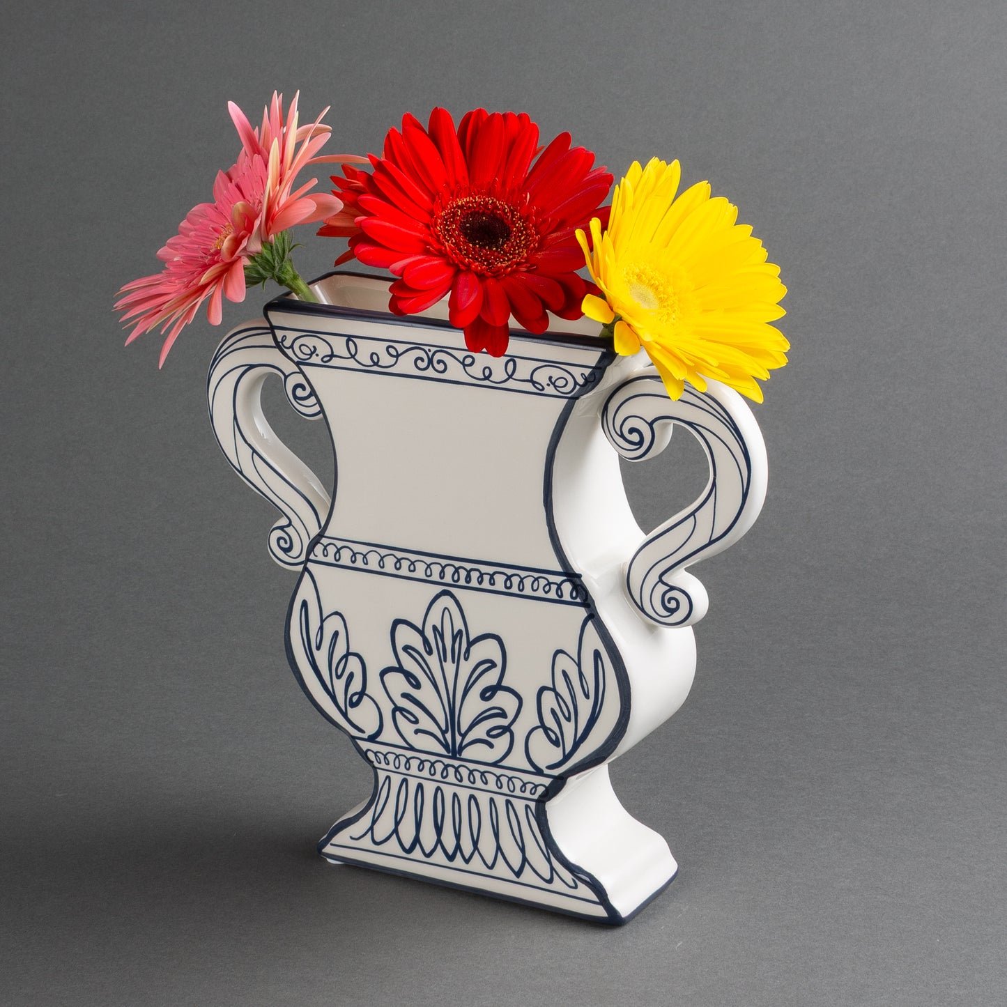 VASO ÂNFORA BIANCO E BLU