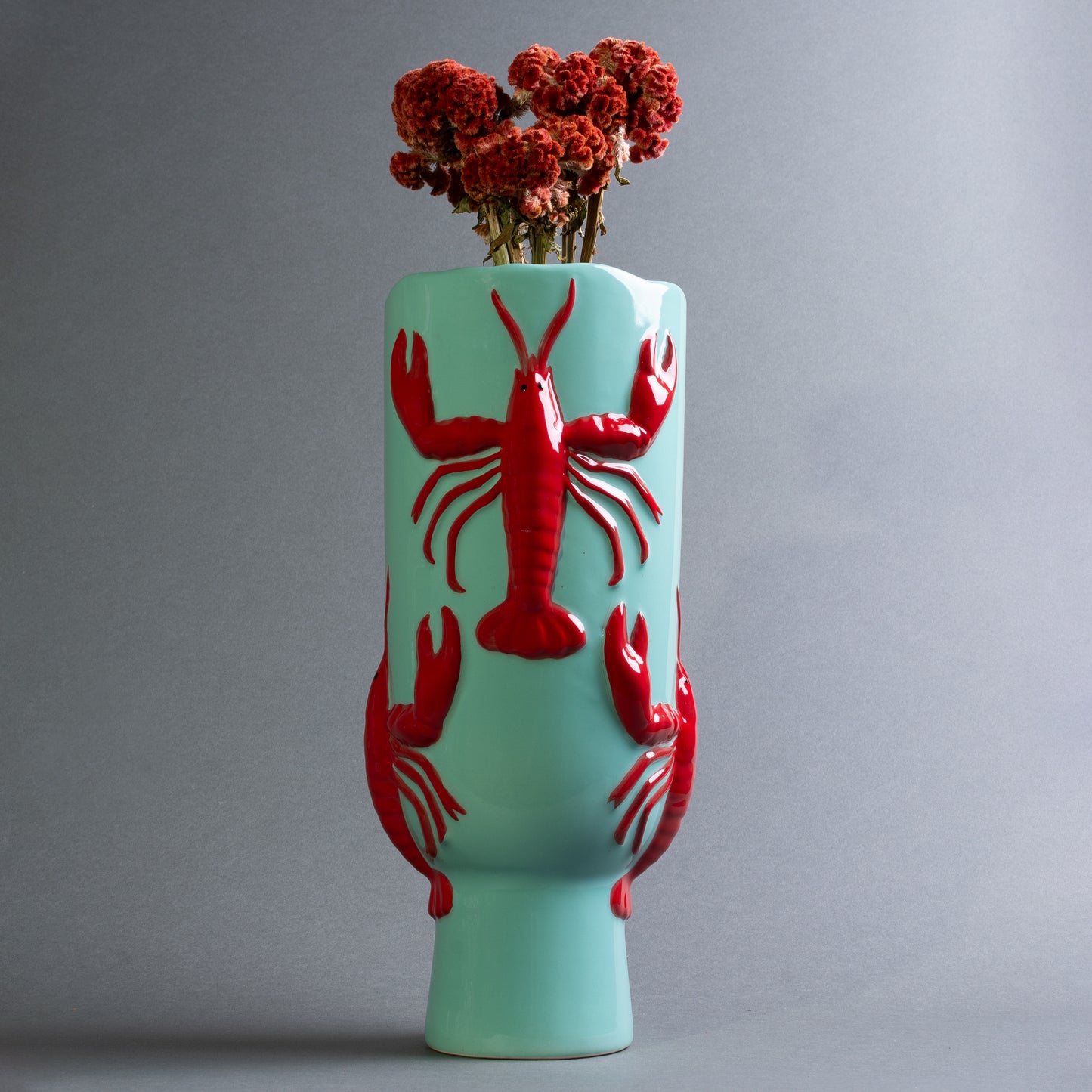 VASO ARAGOSTA AZURRO CHIARO