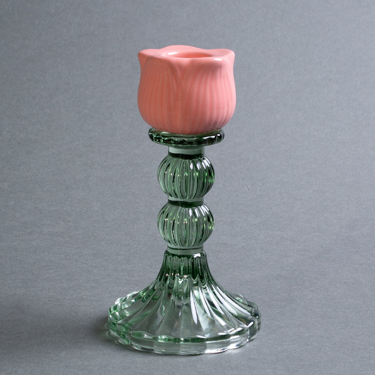 CASTIÇAL VETRO TULIPA ROSA