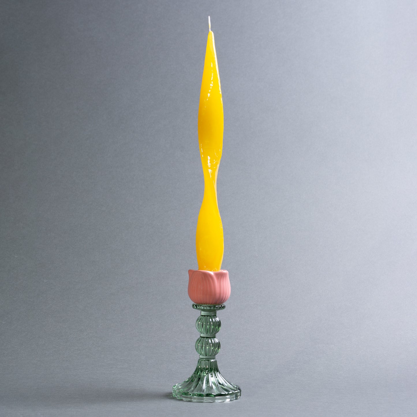 CASTIÇAL VETRO TULIPA ROSA