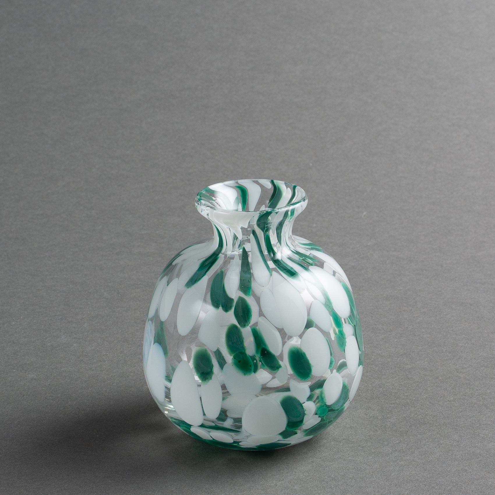 VASO VETRO PINCELADO VERDE E BIANCO