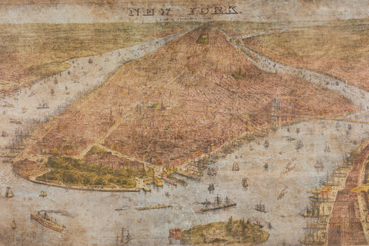 GRAVURA PAREDE MAPA NY