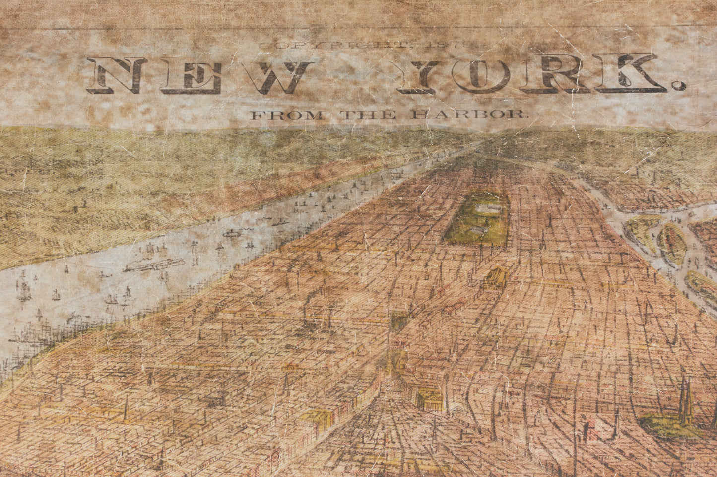 GRAVURA PAREDE MAPA NY