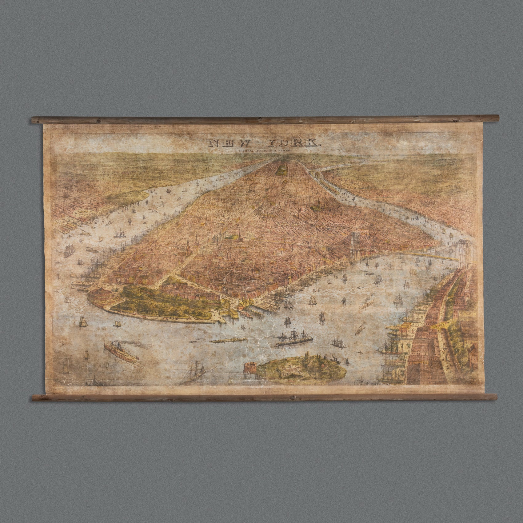 GRAVURA PAREDE MAPA NY