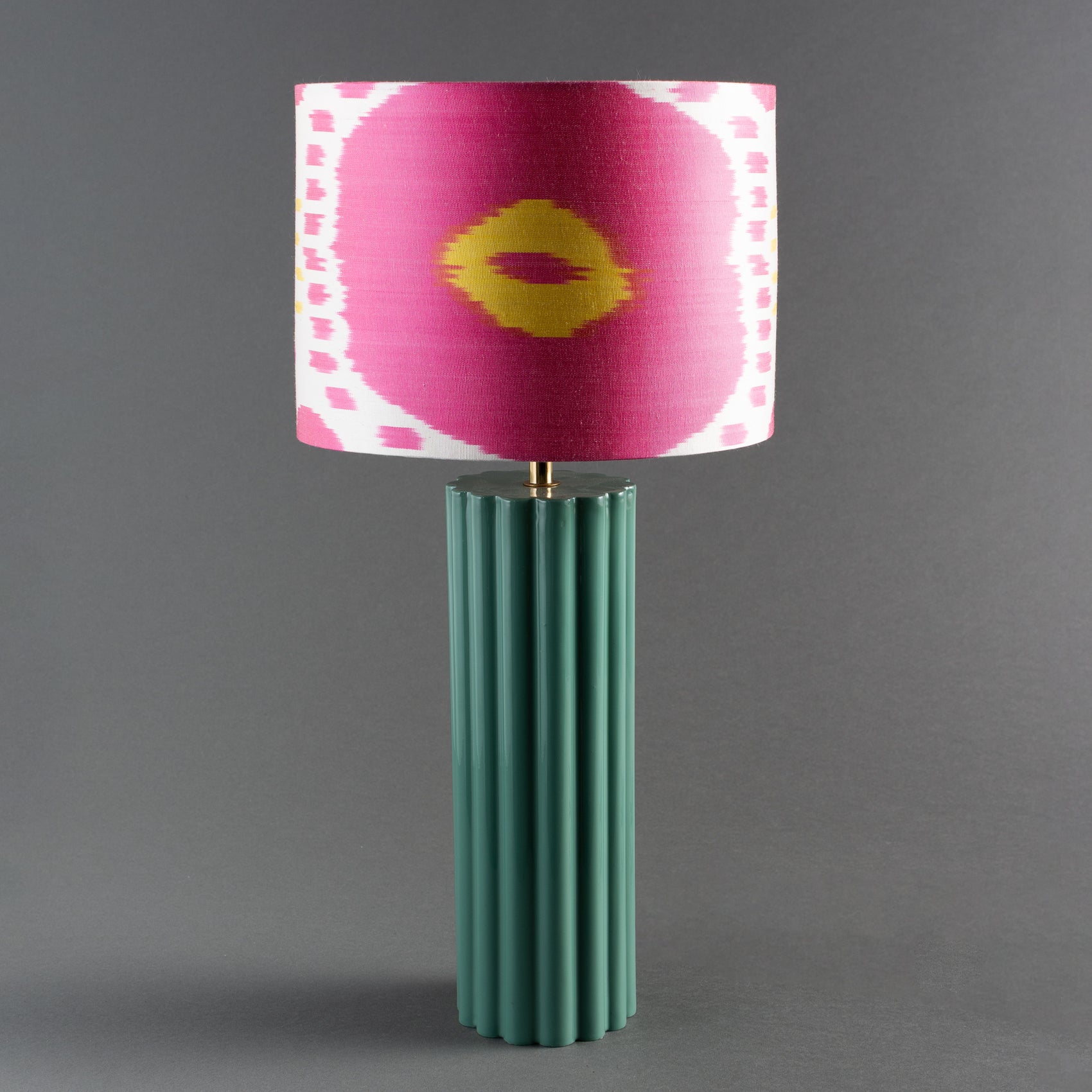 CÚPULA STUDIO BERGAMIN IKAT SEDA GIALLO E ROSA
