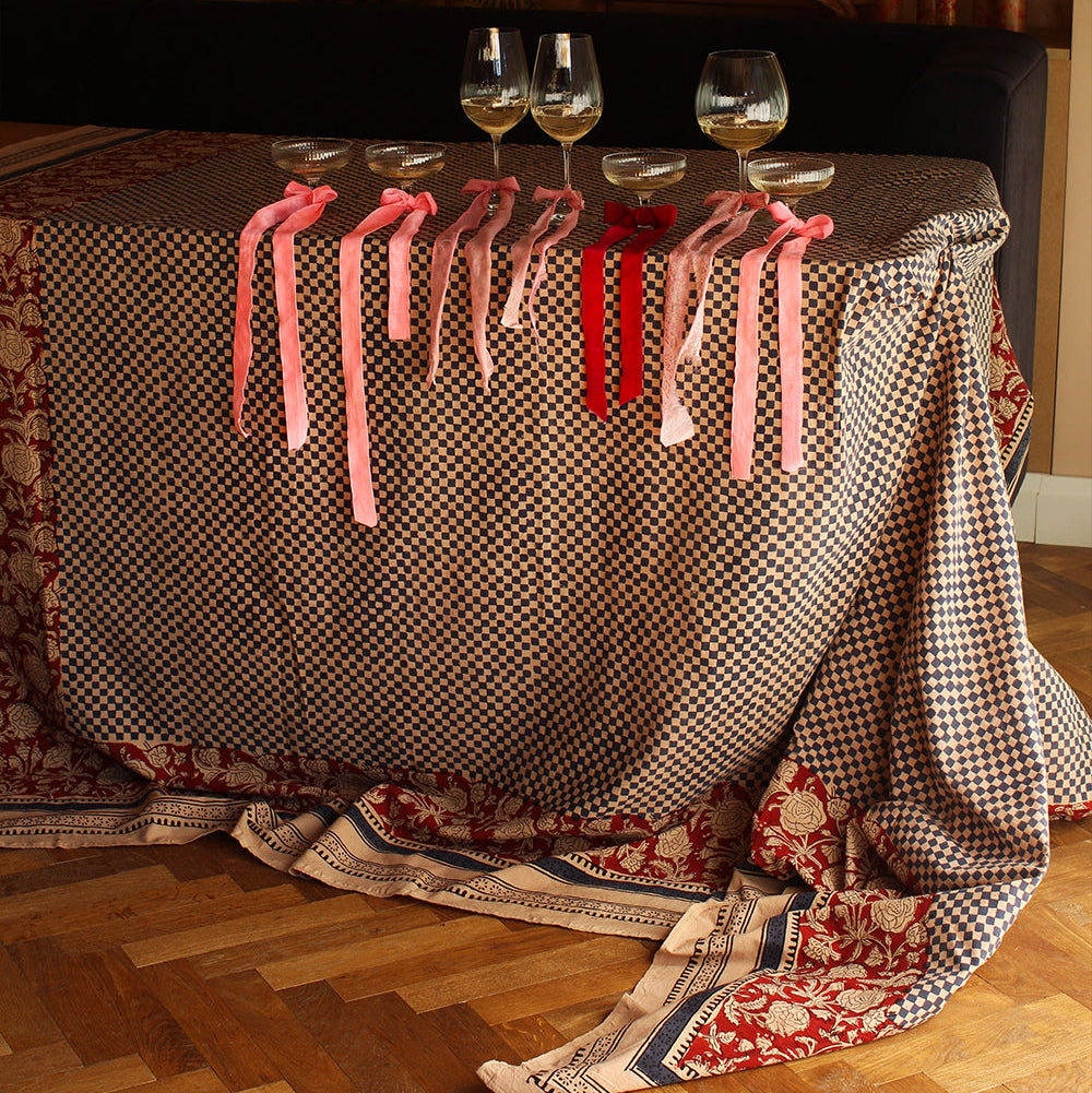 TOALHA DE MESA BLU E ROSSO